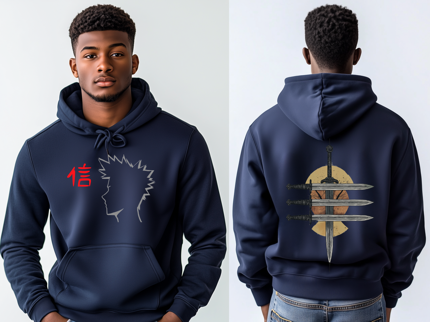 Gojo Inspired Minimalist Anime Hoodie