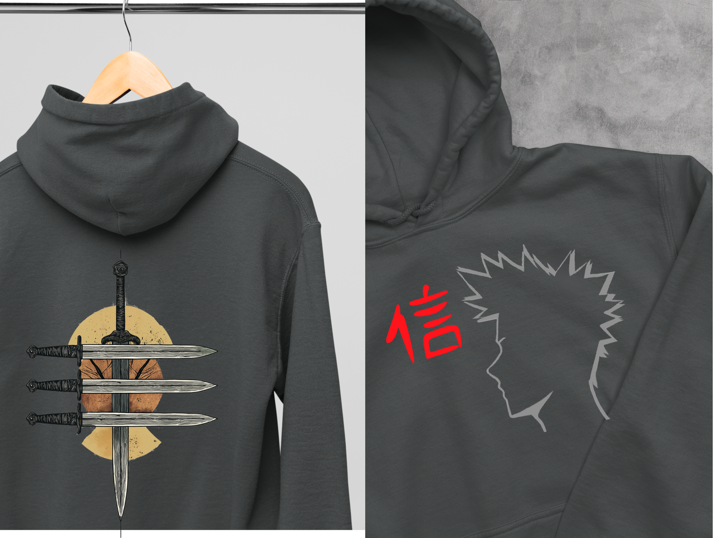 Gojo Inspired Minimalist Anime Hoodie