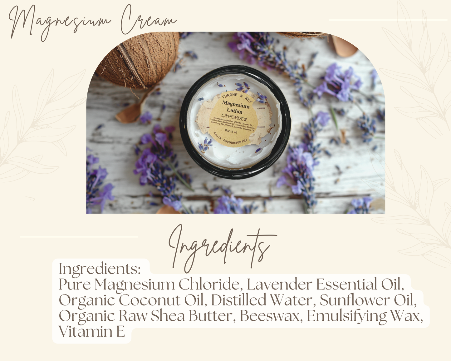 Magnesium Lavender Cream for Deep Sleep, Aches, & Relaxation