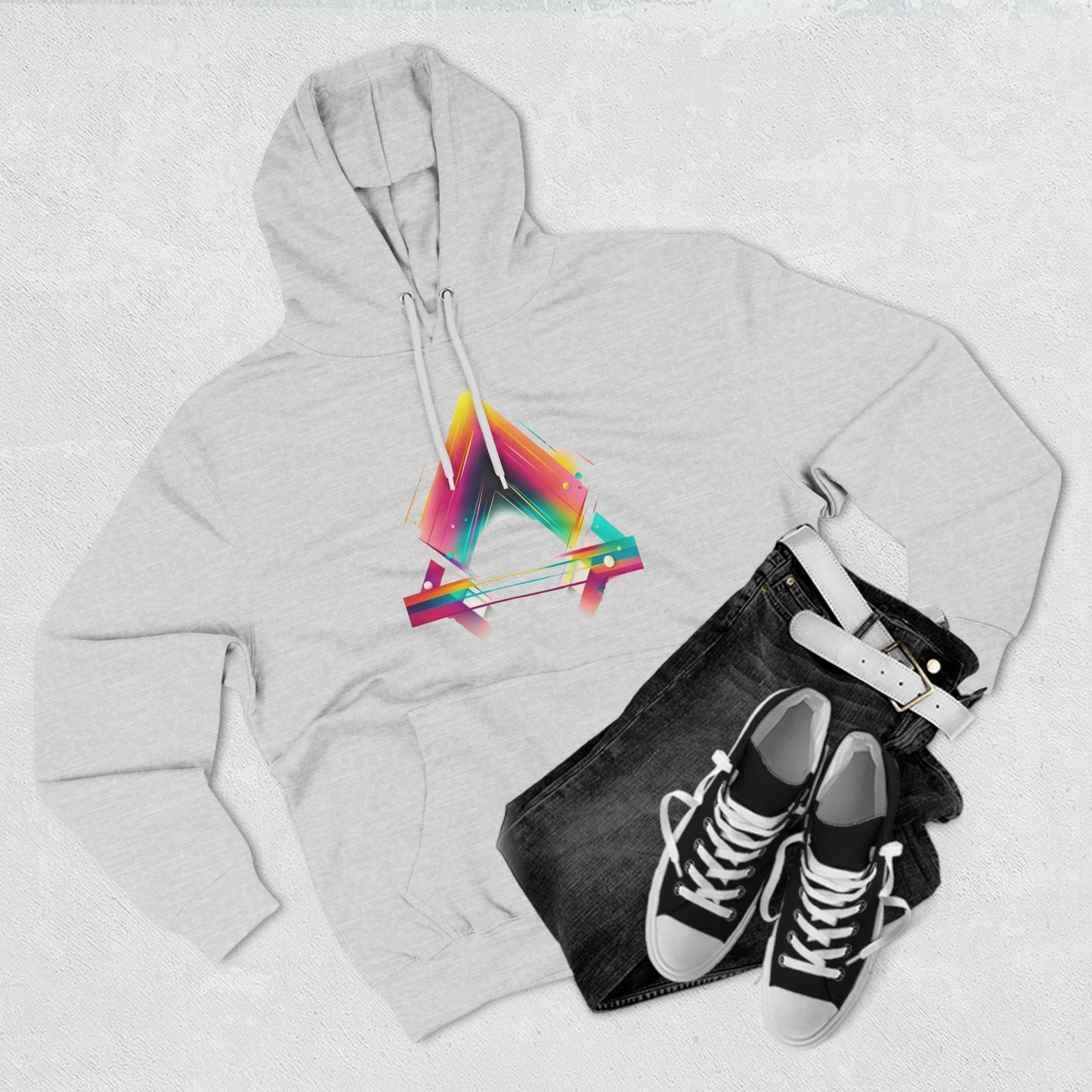 Artistic Vector Unisex Hoodie - Colorful Streetwear with Tech-inspired Design