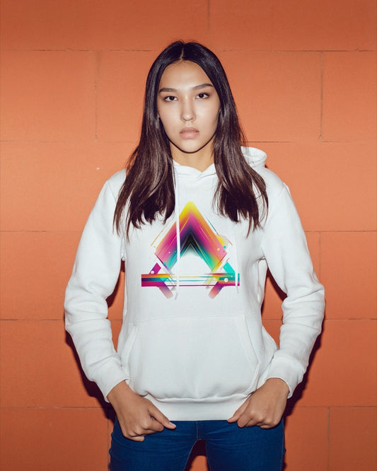 Artistic Vector Unisex Hoodie - Colorful Streetwear with Tech-inspired Design