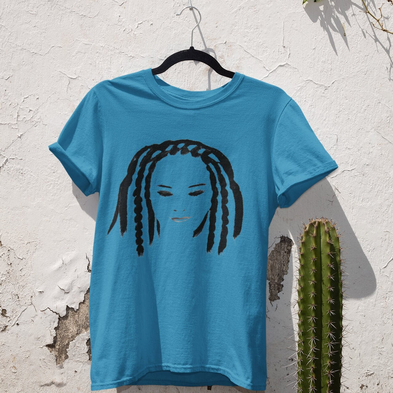 Enigmatic Girl with Braids T-shirt