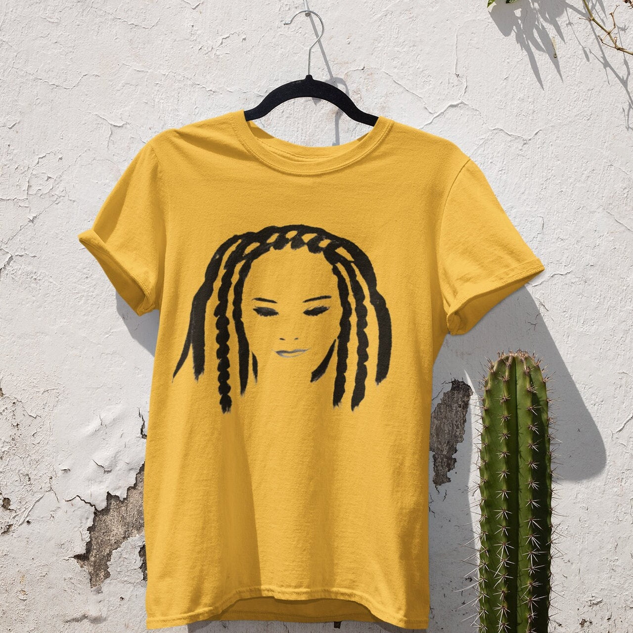 Enigmatic Girl with Braids T-shirt