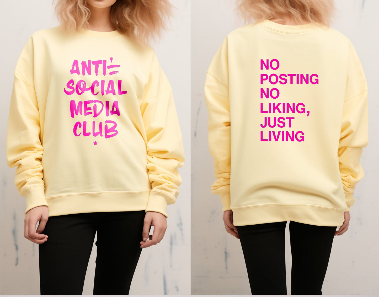 Anti Social Media Club Oversized Graphic Sweatshirt - Cotton Unisex