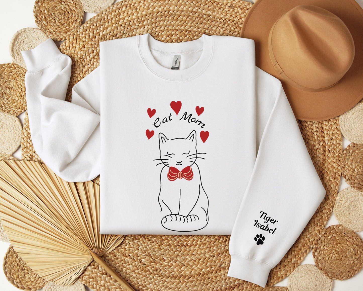 Custom Cat Mom Sleeve Sweatshirt