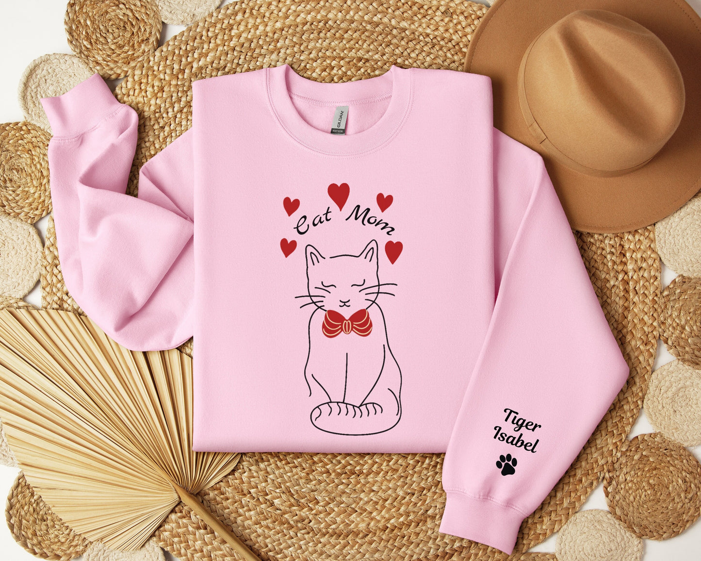 Custom Cat Mom Sleeve Sweatshirt