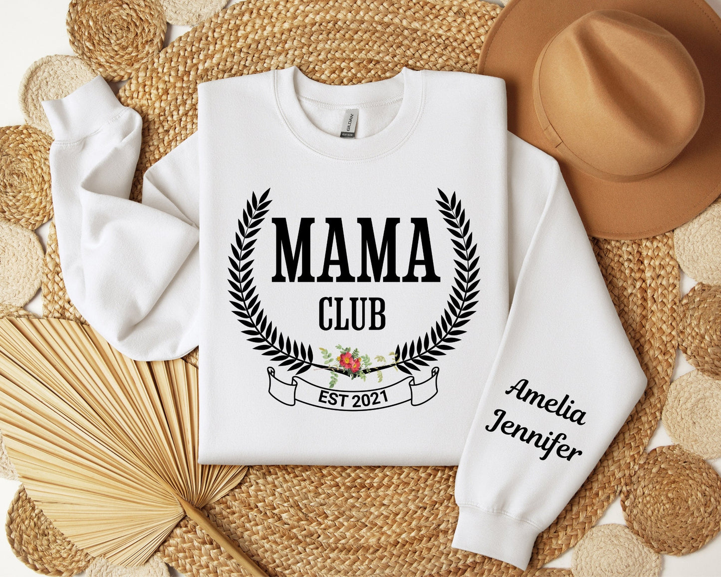 Custom Mama Club Sweatshirt, Mama est