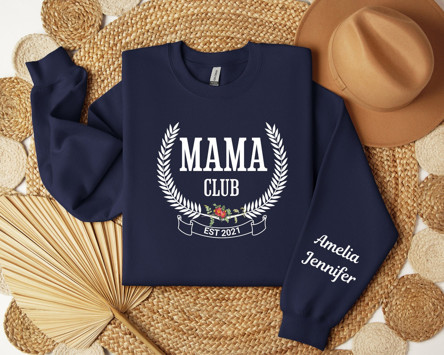 Custom Mama Club Sweatshirt, Mama est