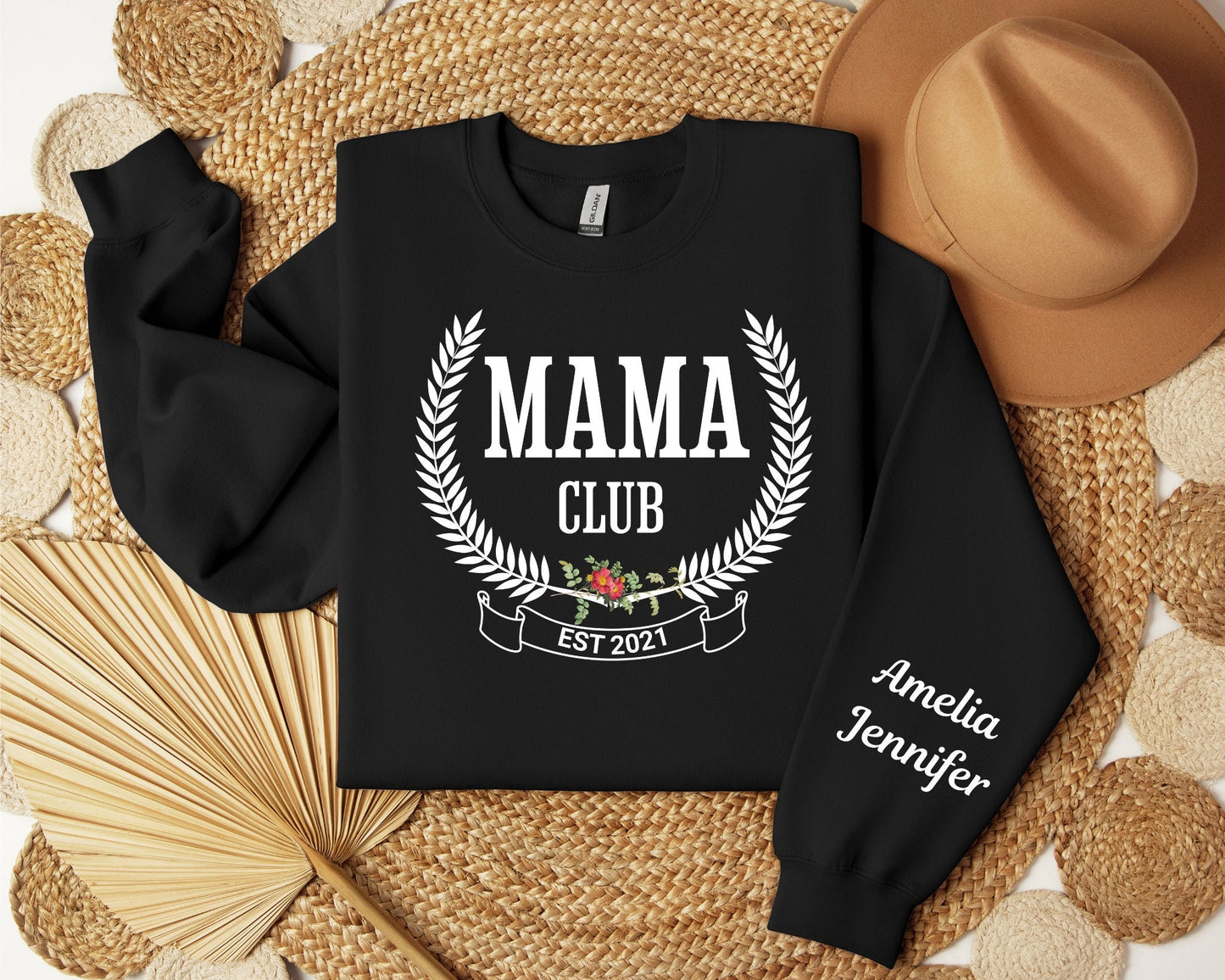 Custom Mama Club Sweatshirt, Mama est