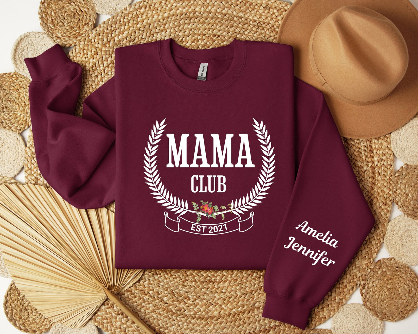 Custom Mama Club Sweatshirt, Mama est