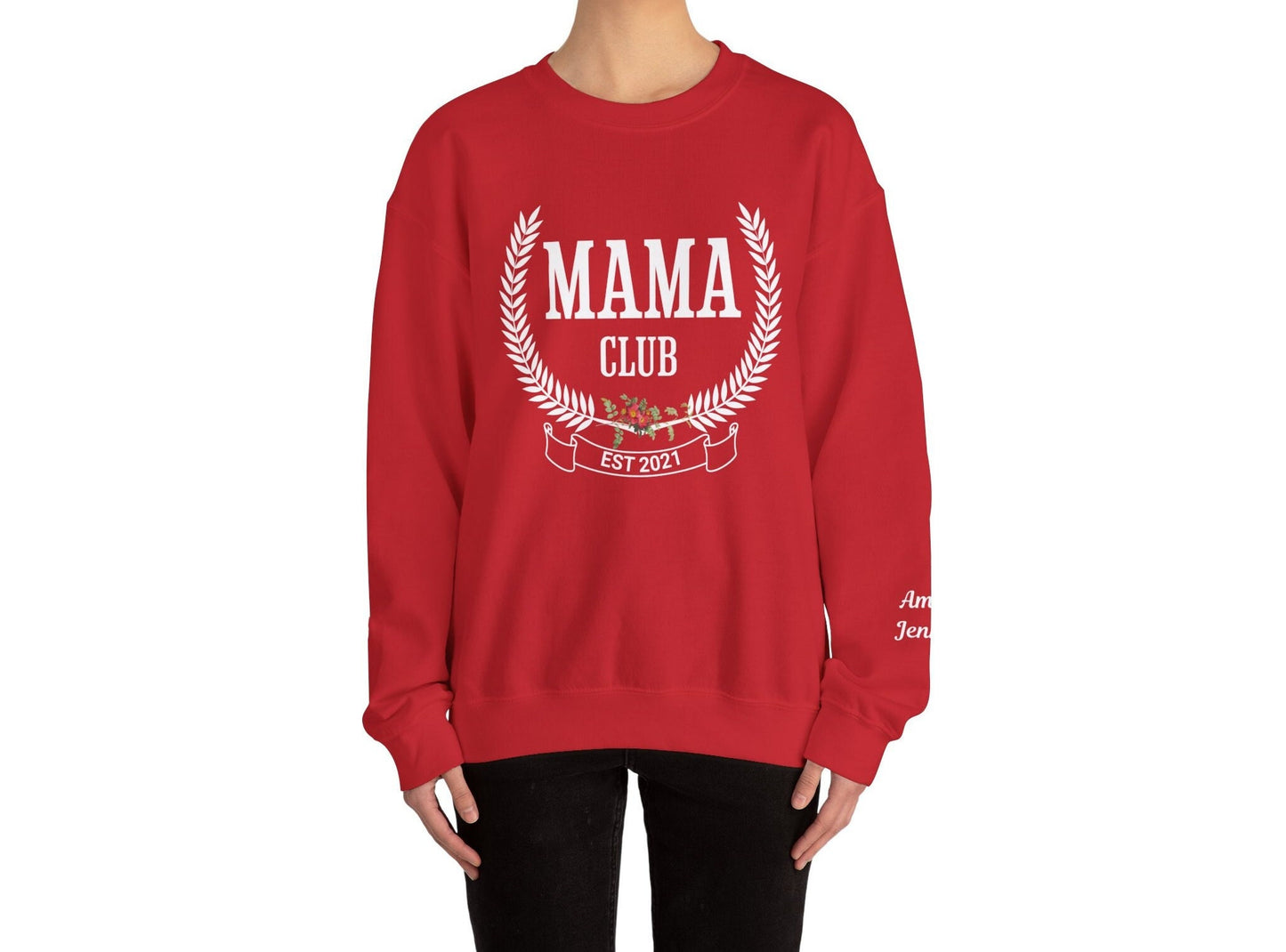 Custom Mama Club Sweatshirt, Mama est