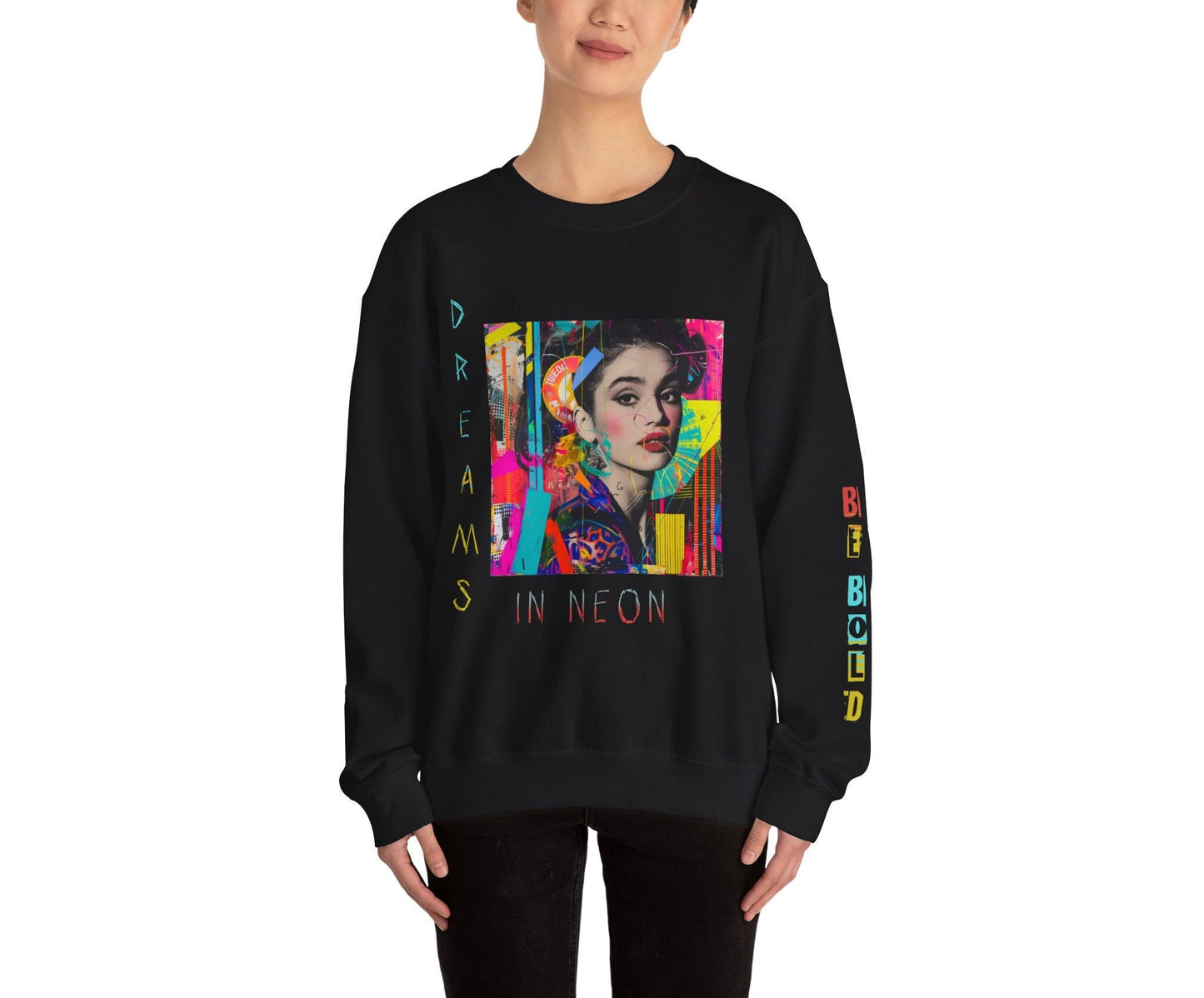 Dreams in Neon 90's Graphic Punk Rock Sweatshirt