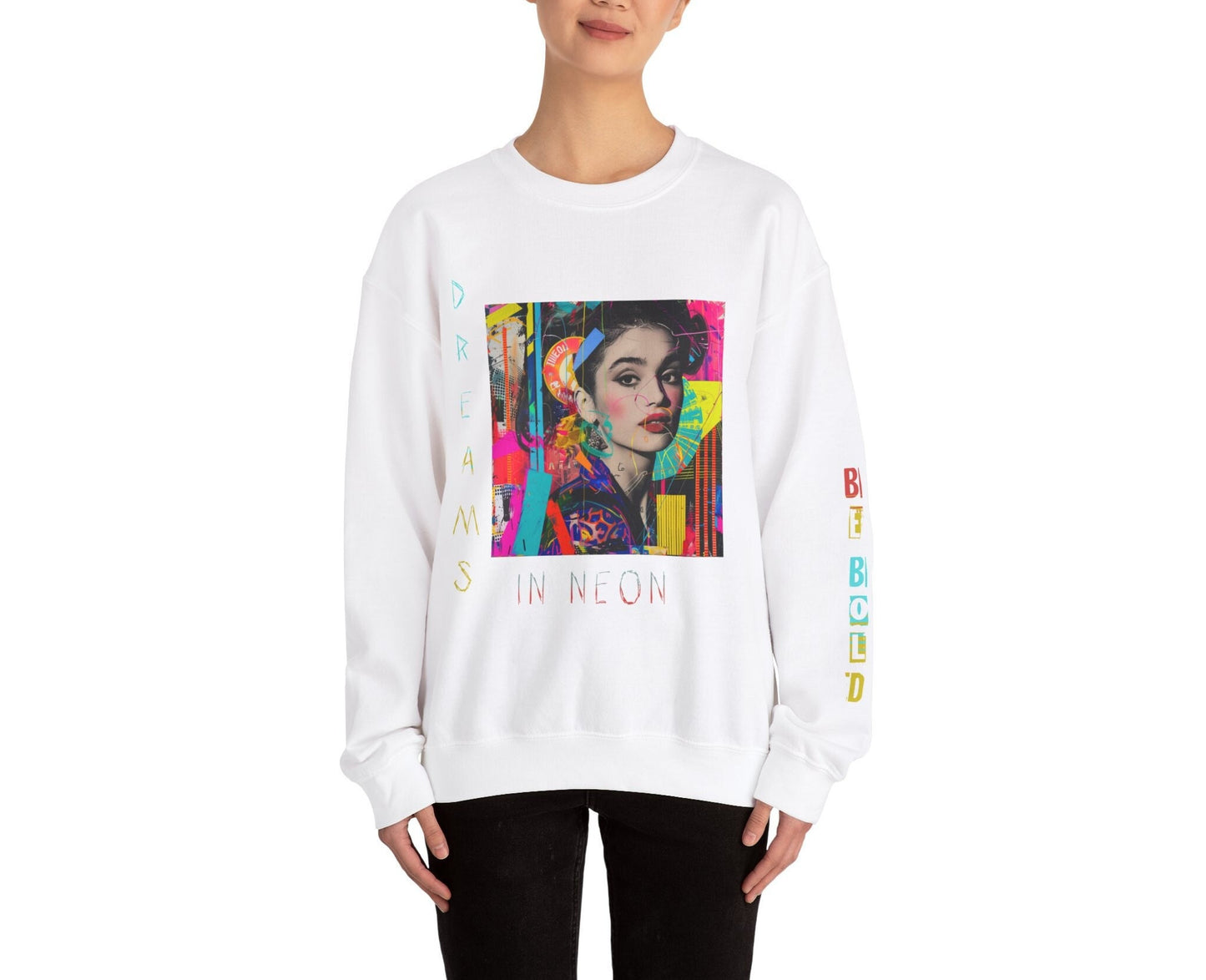 Dreams in Neon 90's Graphic Punk Rock Sweatshirt