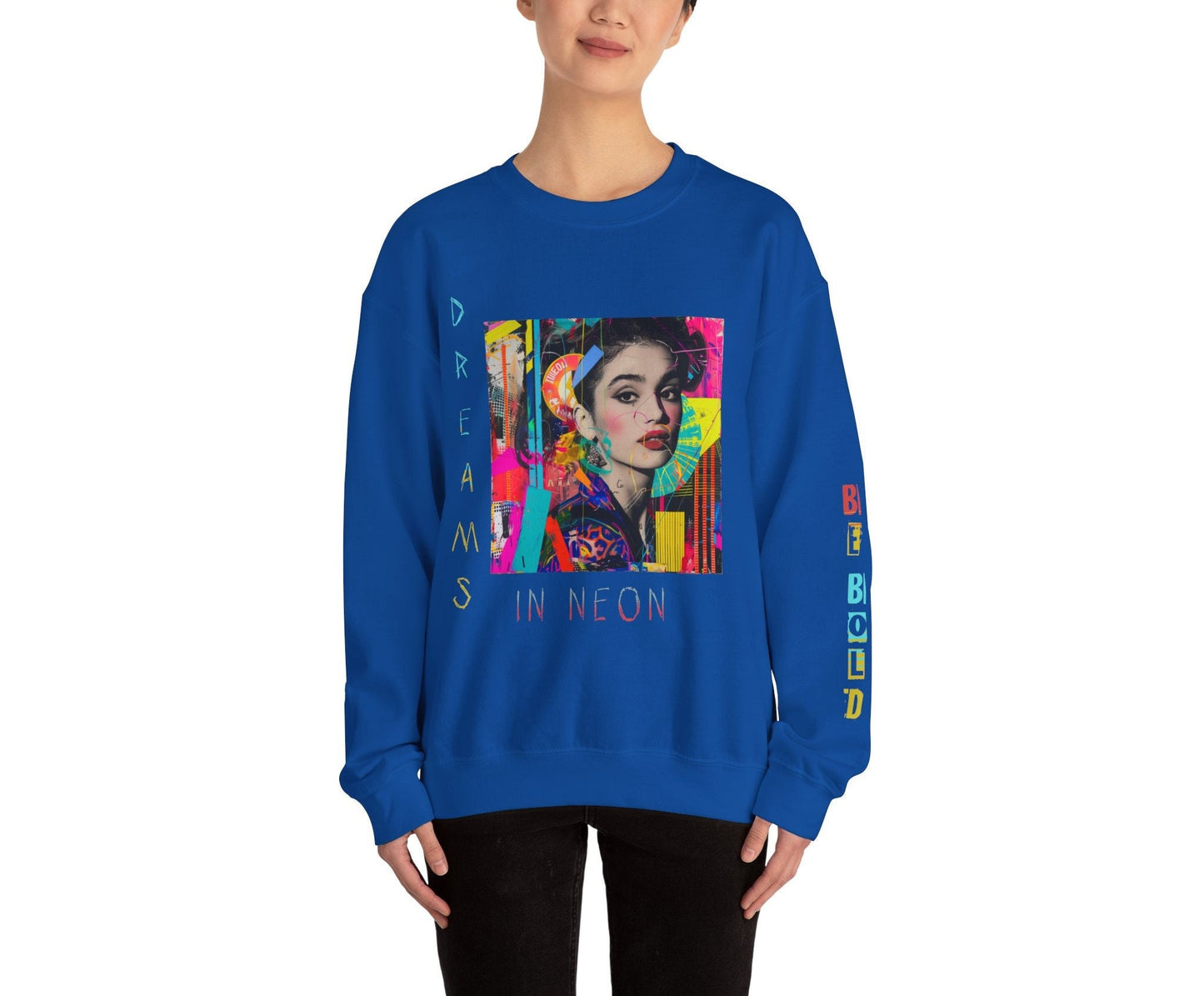 Dreams in Neon 90's Graphic Punk Rock Sweatshirt