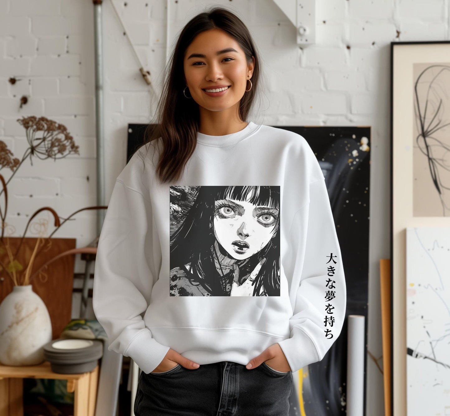 Courage Anime Goth Crewneck